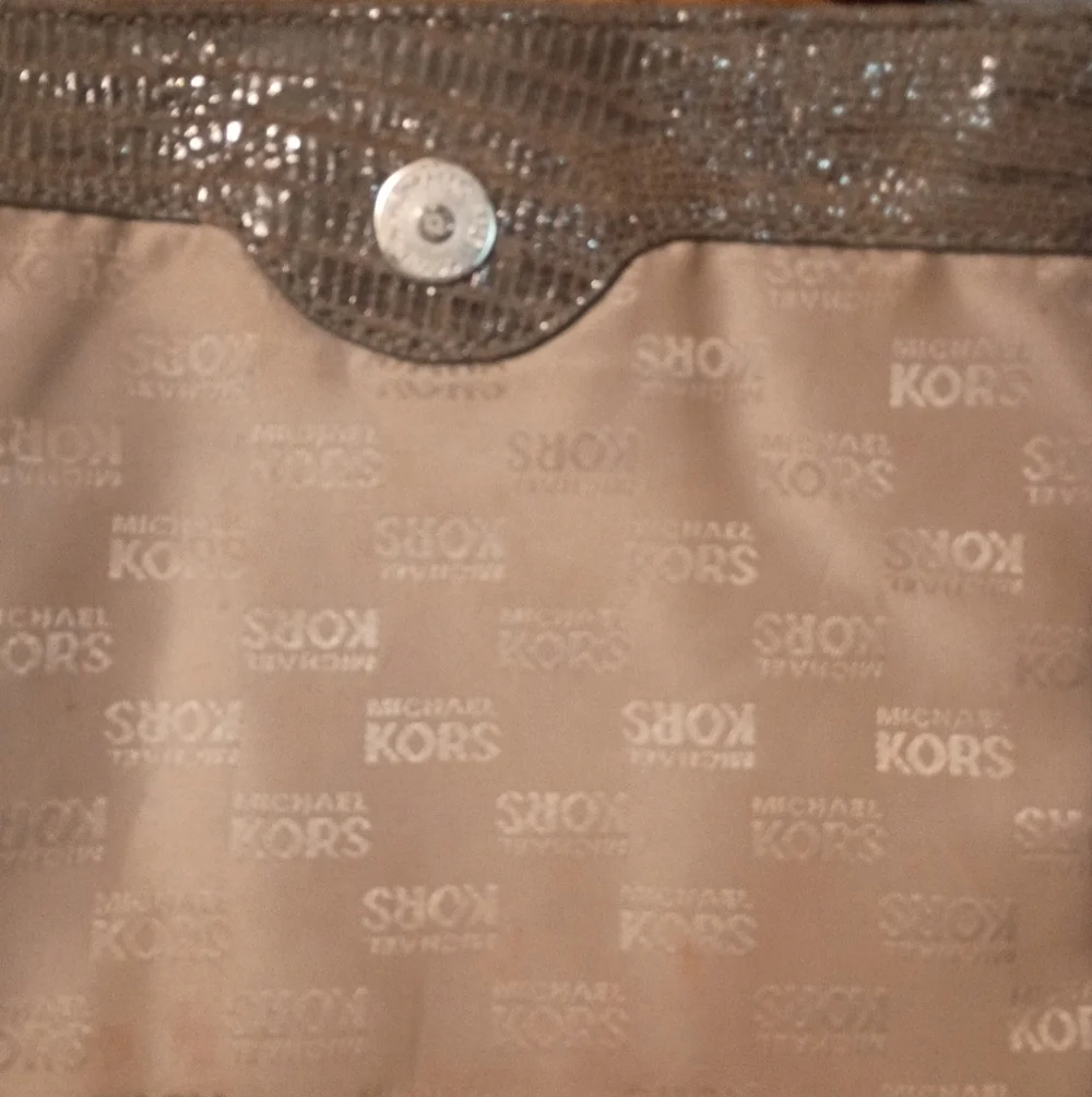 MICHAEL KORS Snake Embossed Foldover Convertible Bag In Taupe - Picture 15 of 16